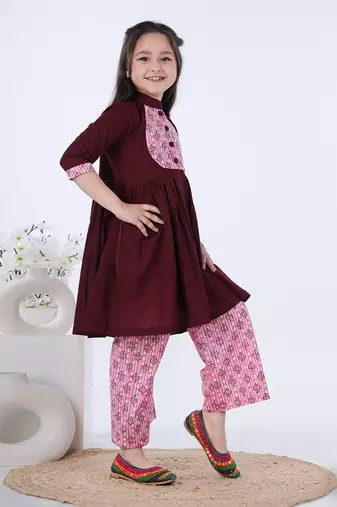 Maroon victorian suit set