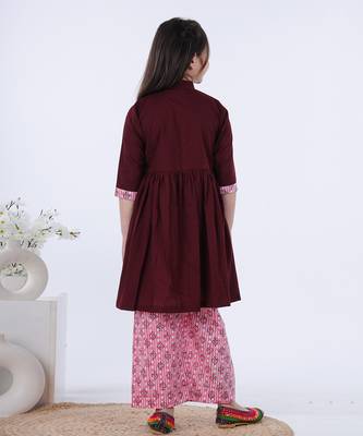 Maroon victorian suit set 3