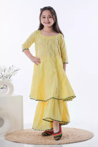 Yellow shiddat sharara set