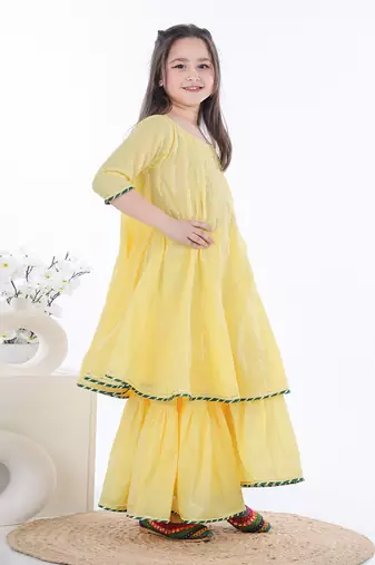 Yellow shiddat sharara set