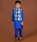 Royal blue nehru jacket set