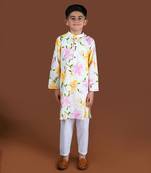 Multicolor floral print kurta set