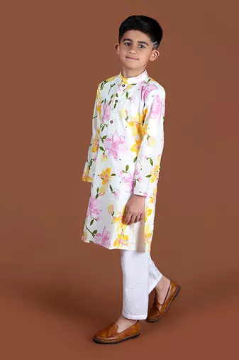 Multicolor floral print kurta set