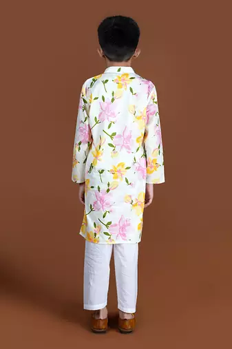 Multicolor floral print kurta set