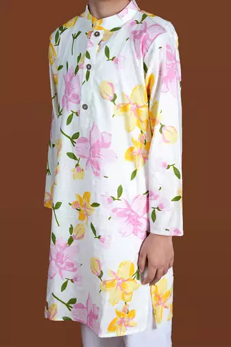 Multicolor floral print kurta set