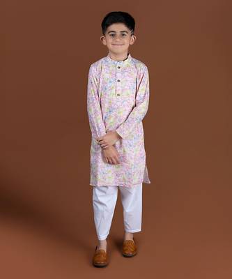 Pink contour floral kurta set 1