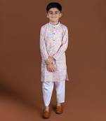 Pink contour floral kurta set