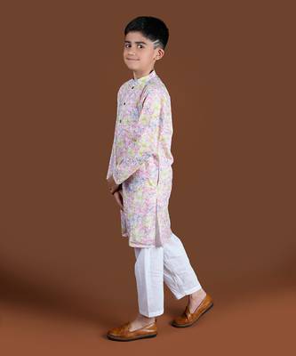 Pink contour floral kurta set 2