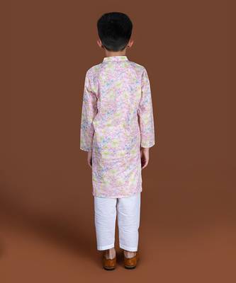 Pink contour floral kurta set 3