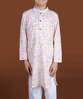 Pink contour floral kurta set 4