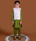 Olive floral jacket set