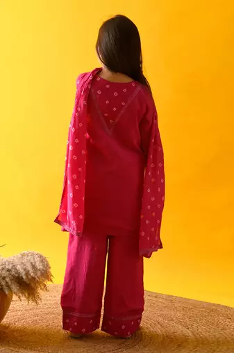 Pink yoke kurta set