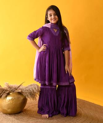 Purple sharara set 1