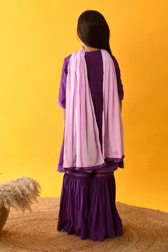 Purple sharara set