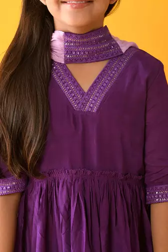 Purple sharara set