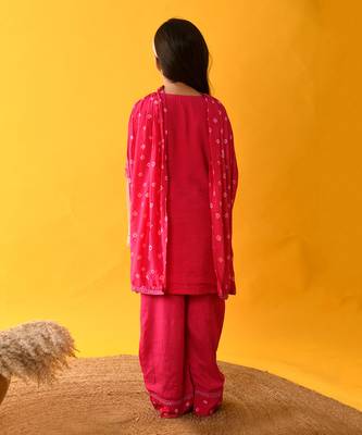 Pink lace kurta set 4