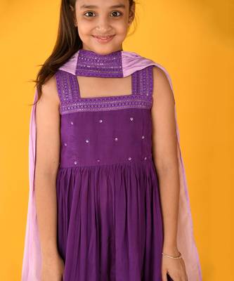 Purple lace sharara set 4