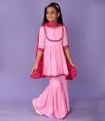 Pink sequin sharara set