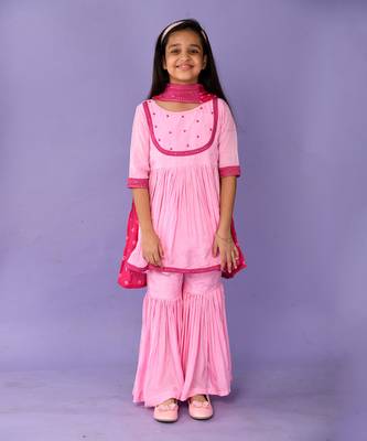 Pink sequin sharara set 2