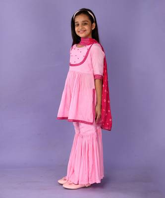 Pink sequin sharara set 3