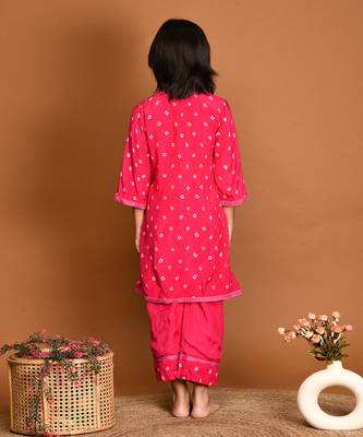 Pink bandhini palazzo set 4