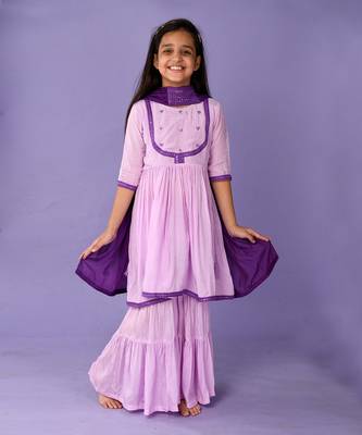Lavender sequin kurta set 1