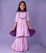 Lavender sequin kurta set