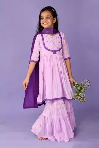 Lavender sequin kurta set
