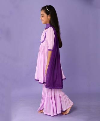 Lavender sequin kurta set 3
