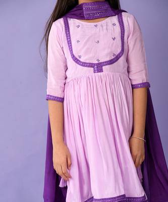 Lavender sequin kurta set 5