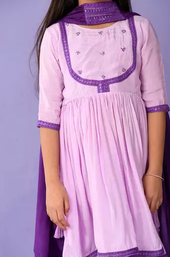 Lavender sequin kurta set