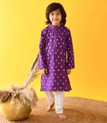 Purple bandhini kurta set