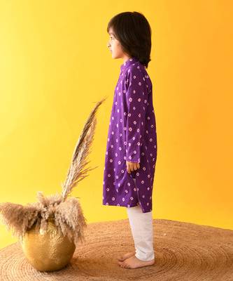 Purple bandhini kurta set 3