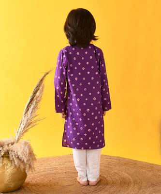 Purple bandhini kurta set 4