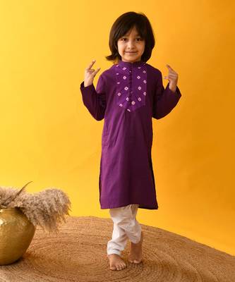 Purple yoke kurta set 1