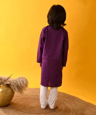 Purple yoke kurta set 3