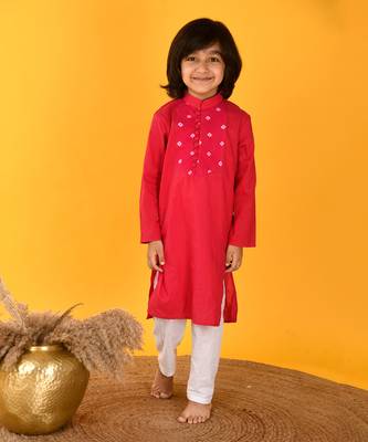 Pink boy's kurta set 1