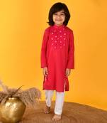 Pink boy's kurta set