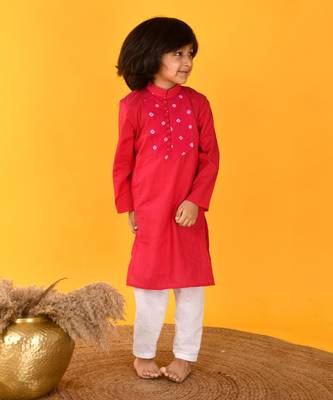 Pink boy's kurta set 2