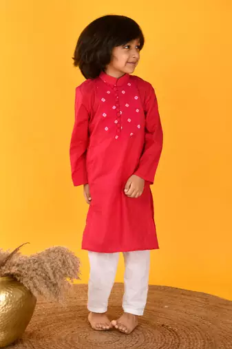 Pink boy's kurta set