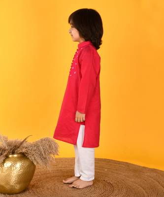 Pink boy's kurta set 3