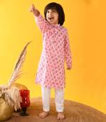 Pink boota kurta set
