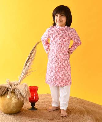 Pink boota kurta set 2