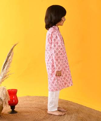 Pink boota kurta set 3