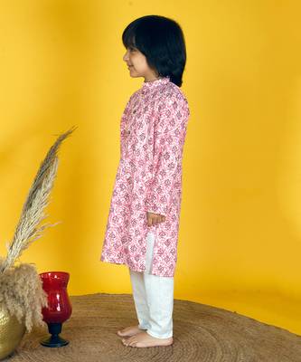 Pink boota kurta set 4