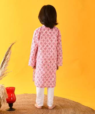 Pink boota kurta set 5