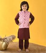 Maroon nehru jacket set
