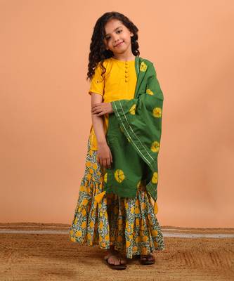 Yellow mirror sharara set 1