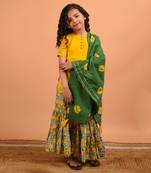 Yellow mirror sharara set