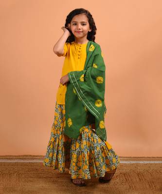Yellow mirror sharara set 2